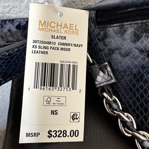 NWT MICHAEL Michael Kors
Slater Mini Embossed Leather Sling Pack Messenger Bag - Picture 11 of 15